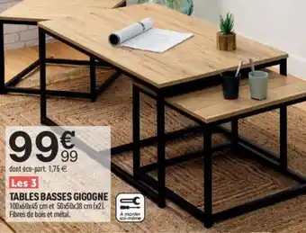 Centrakor Tables Basses Gigogne offre