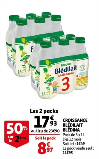 Auchan Croissance Blédilait Bledina offre