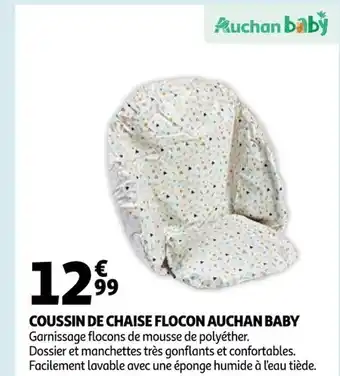 Auchan Coussin De Chaise Flocon Auchan Baby offre