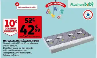 Auchan Matelas Climatisé Auchan Baby offre