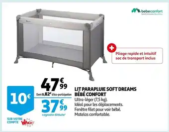 Auchan Lit Parapluie Soft Dreams Bébé Confort offre