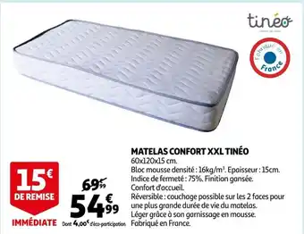 Auchan Matelas Confort XXL Tinéo offre