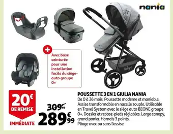 Auchan Poussette 3 En 1 Giulia Nania offre
