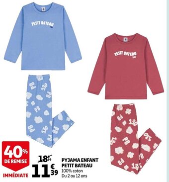 Auchan Pyjama Enfant Petit Bateau offre
