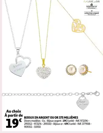 Auchan Bijoux En Argent Ou Or 375 Milliémes offre