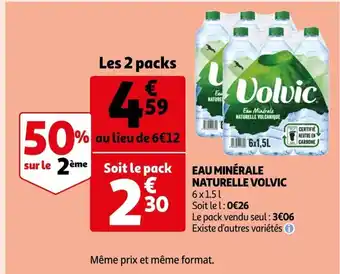 Auchan Eau Minérale Naturelle Volvic offre