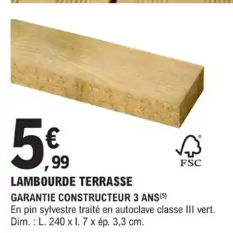 E.Leclerc Brico Lambourde Terrasse offre