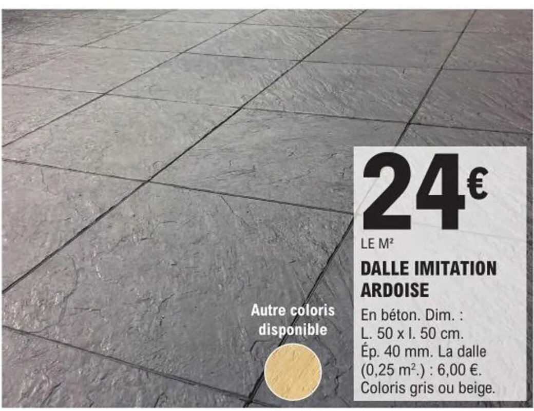 Promo Dalle Imitation Ardoise chez E.Leclerc Brico