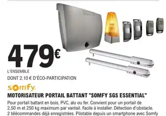 E.Leclerc Brico Motorisateur Portail Battant "Somfy SGS Essential" offre