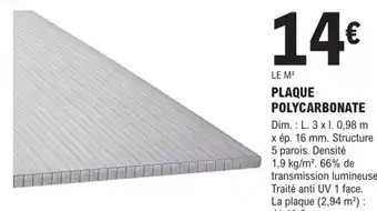 E.Leclerc Brico Plaque Polycarbonate offre