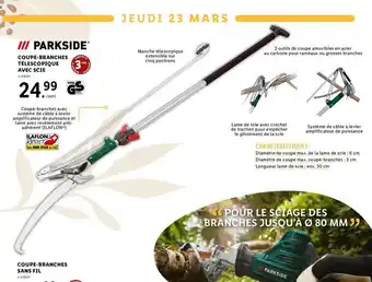 Lidl Parkside Coupe-Branches telescopique Avec Scie offre