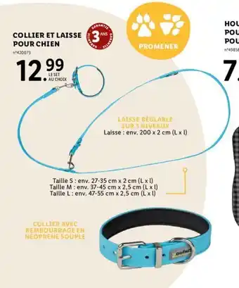 Lidl Collier Et Laisse Pour Chien offre