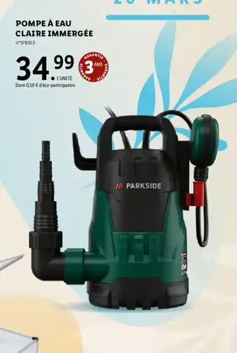 Lidl Pompe a Eau Claire Immergee offre