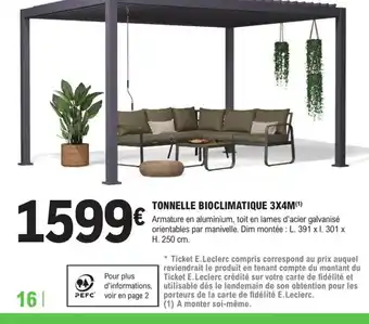 E.Leclerc Brico Tonnelle Bioclimatique 3x4m offre