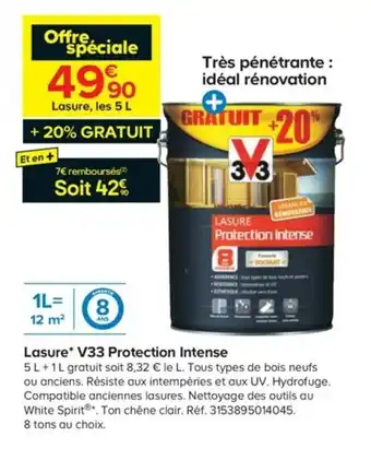 Castorama Lasure" V33 Protection Intense offre