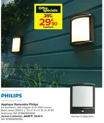 Castorama Applique Samondra Philips offre