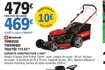 E.Leclerc Brico Tondeuse Thermique Tractée 173cc offre