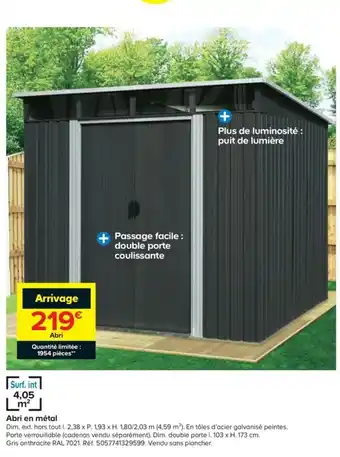 Castorama Abri en métal offre