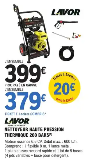 E.Leclerc Brico Nettoyeur Haute Pression Thermique 200 Bars offre