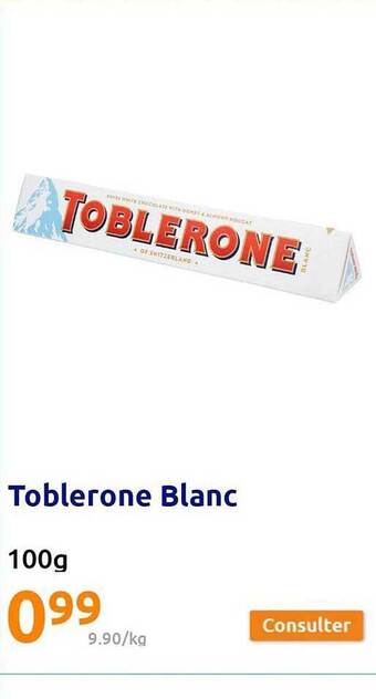 Action Toblerone blanc offre