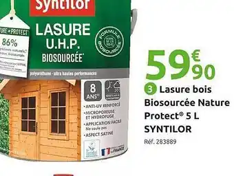 Mr Bricolage Lasure bois biosourcée nature protect 5l syntilor offre