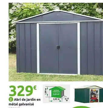 Mr Bricolage Abri de jardin en métal galvanisé offre