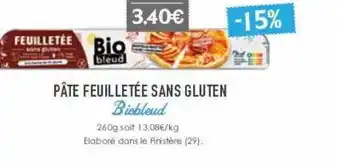 Naturalia Pâte feuilletée sans gluten biobleud offre