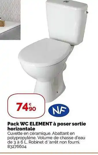 Weldom Pack wc élément à poser sortie horizontale offre