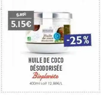 Naturalia Huile de coco désodorisée bioplanète offre