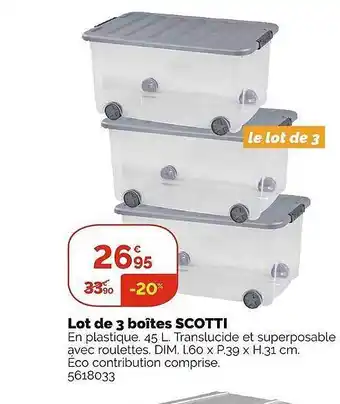 Weldom Lot de 3 boîtes scotti offre