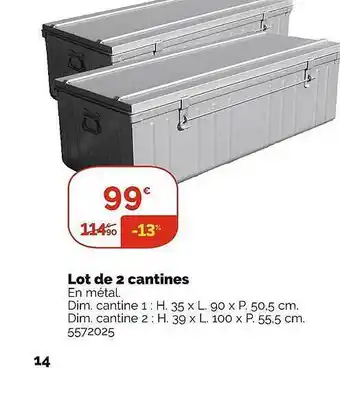 Lot de 2 cantines