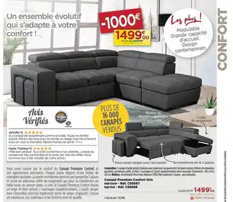 Teleshopping Canapé premium confort gris offre