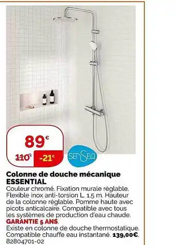 Weldom Colonne de douche mécanique essential offre