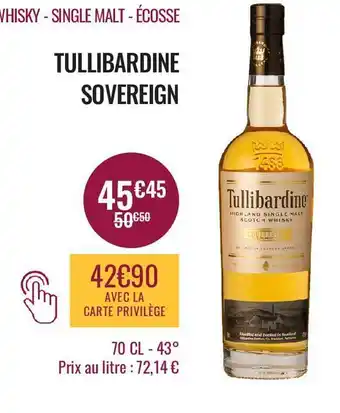 Nicolas Whisky - single malt - écosse tullibardine sovereign offre
