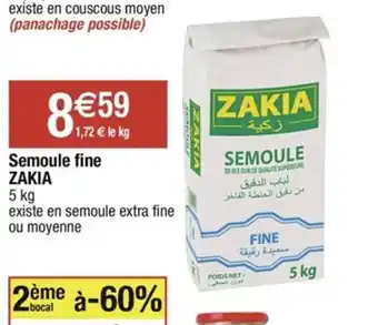 Cora x Carrefour Semoule Fine Zakia offre