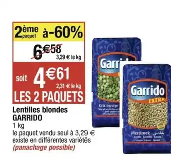 Cora x Carrefour Lentilles Blondes Garrido offre