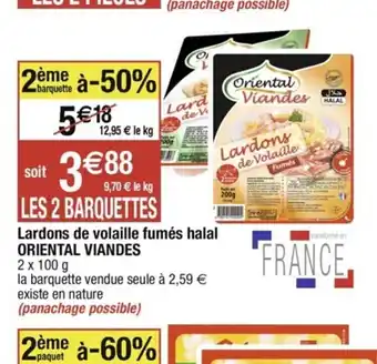 Cora x Carrefour Lardons de Volaille Fumes Halal Oriental Viandes offre