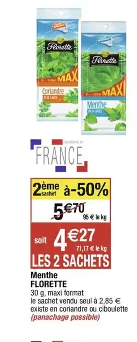 Cora x Carrefour Menthe Florette offre