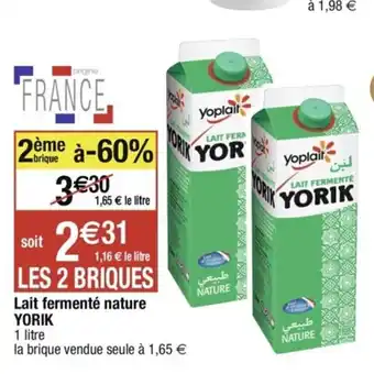 Cora x Carrefour Lait Fermente Nature Yorik offre