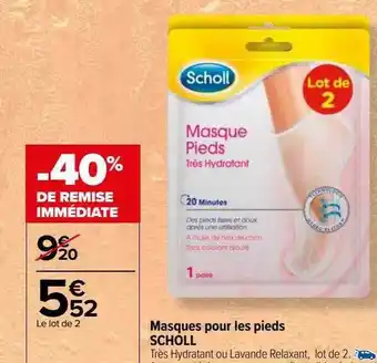 Masques pour les pieds scholl
