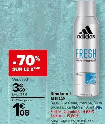 Carrefour Déodorant adidas offre
