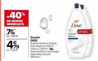 Carrefour Douche dove offre