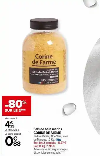 Carrefour Sels de bain marins corine de farme offre