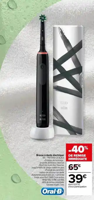 Carrefour Brosse à dents électrique oral-b offre