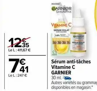 Carrefour Sérum anti-tâches vitamine c garnier offre