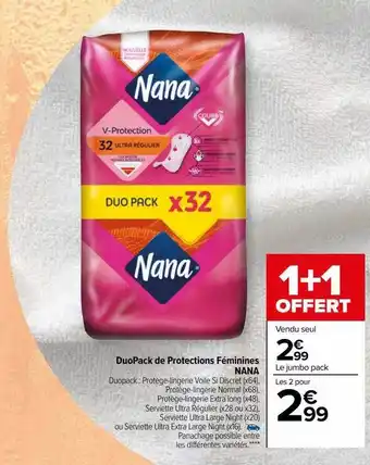 Duo pack de protections féminines nana