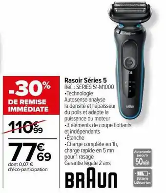 Carrefour Rasoir séries 5 braun offre