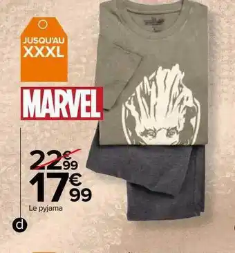 Carrefour Le pyjama marvel offre