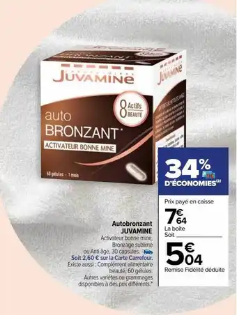 Autobronzant juvamine