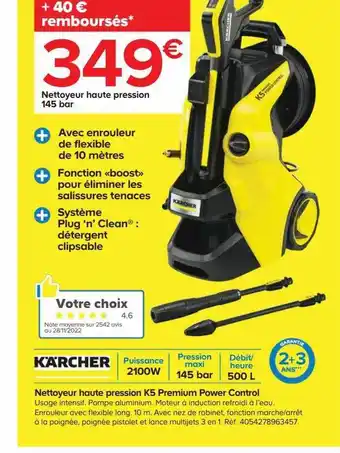 Castorama Nettoyeur haute pression k5 premium power control kärcher offre